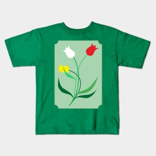 Spring, tulips in 3 colors Kids T-Shirt